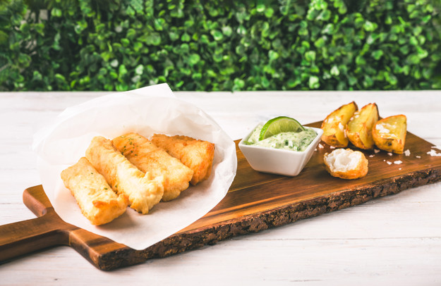 “Fish and chips” de bacalao