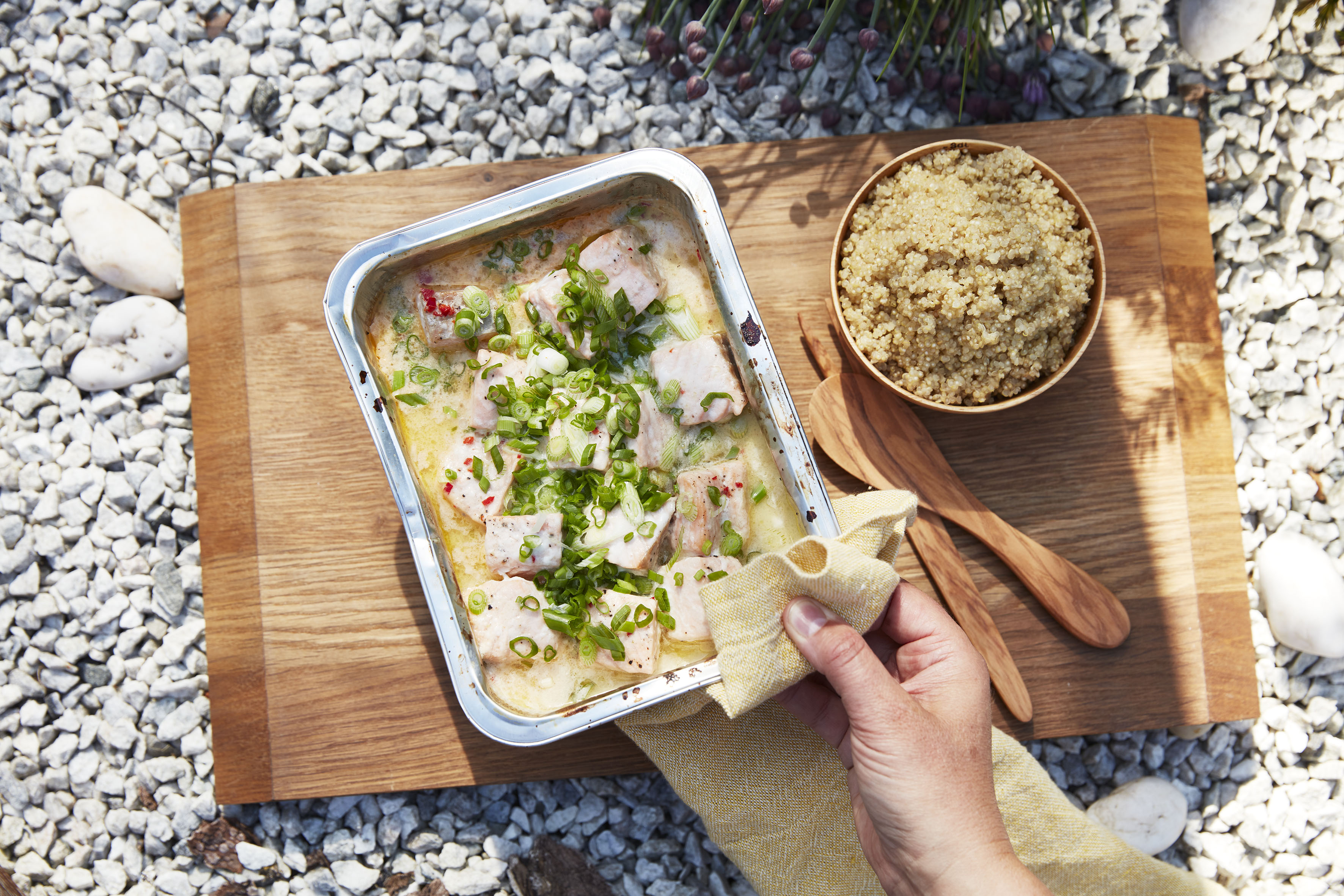 Ørret med kokosmelk, lime og chili